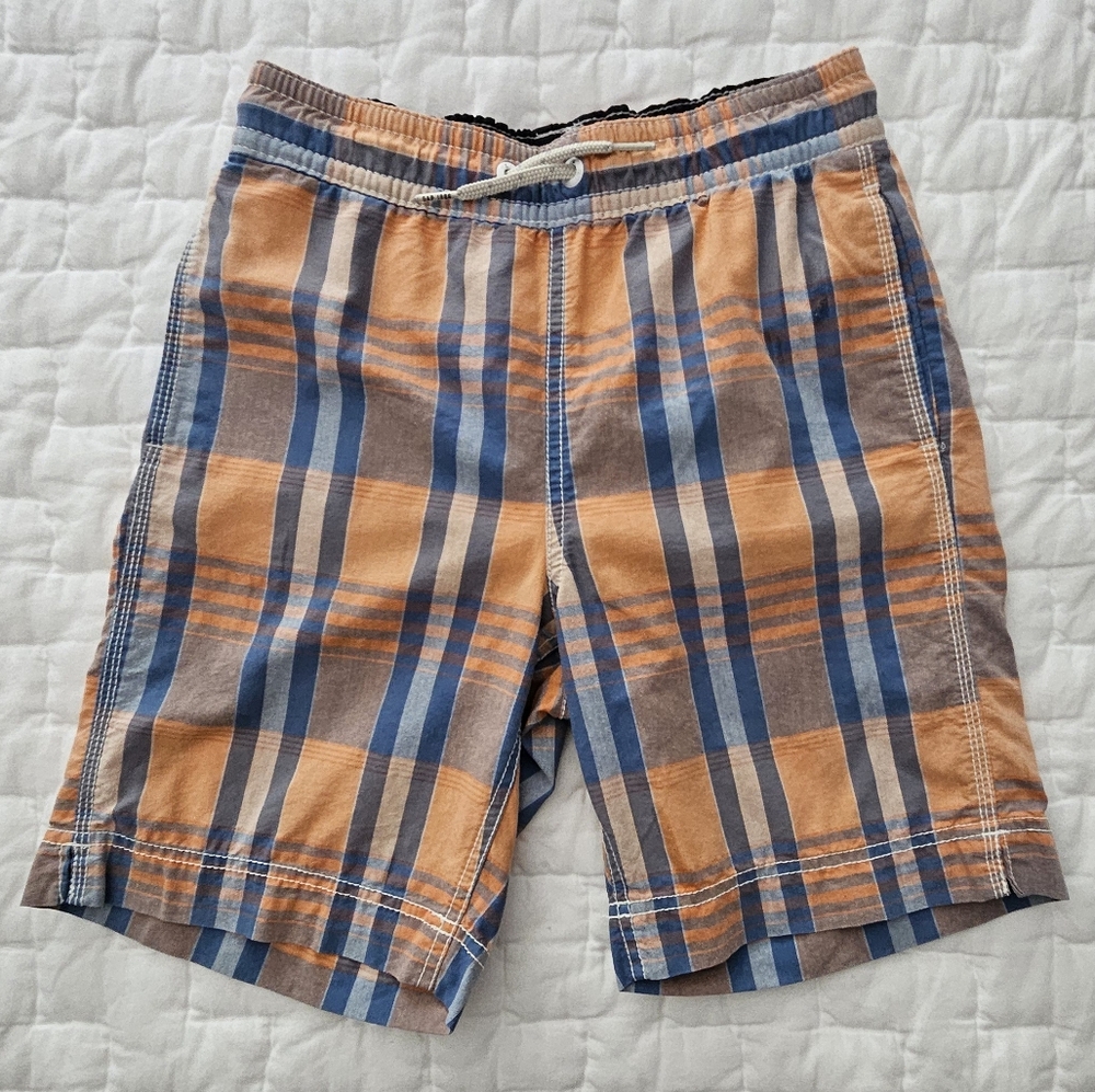 Gap Kids Madras Plaid Swim Shorts Youth Size Large